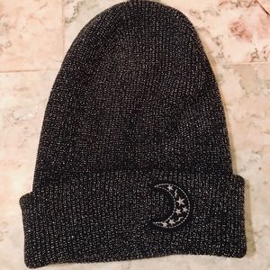 Steve madden black glitter beanie